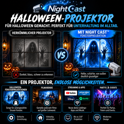 NightCast – Halloween Fenster-Projektor